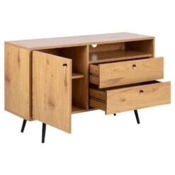 Dressoir Melfi - Eiken/zwart - 75x124x40 Cm -VIDAL Salle De Bain Winkel 81025930 0300