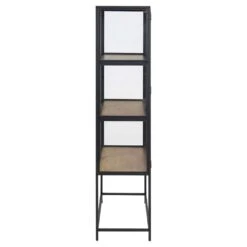 Vitrine Adino - Zwart/eikenkleur - 150x77x35 Cm -VIDAL Salle De Bain Winkel 81028322 0400