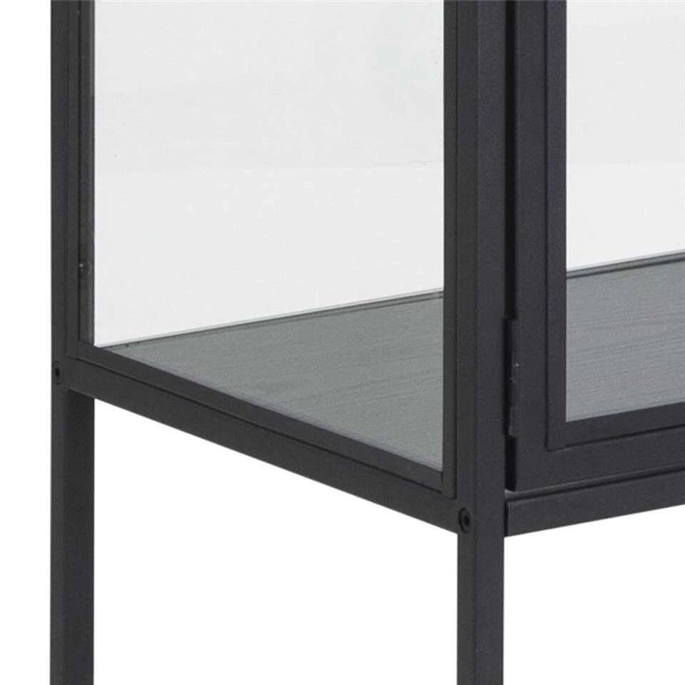 Vitrine Adino - Metaal - Zwart - 150x77x35 Cm 3 Vitrine Adino - Metaal - Zwart - 150x77x35 Cm - Afbeelding 3