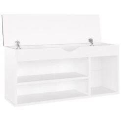 VidaXL Schoenenbank Met Kussen 104x30x49 Cm Spaanplaat Wit -VIDAL Salle De Bain Winkel 82294060c7eb4e6ca2ffad7a6c4d61eb