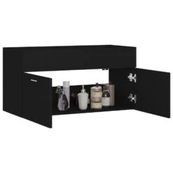 VidaXL Wastafelkast 90x38,5x46 Cm Spaanplaat Zwart -VIDAL Salle De Bain Winkel 832fa52cc26045638e66e299dfee681b