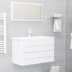 VidaXL Wastafelkast 80x38,5x48 Cm Spaanplaat Hoogglans Wit -VIDAL Salle De Bain Winkel 848ccf5f80a640b38d752eac9fc79b76