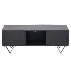 Giga Meubel Tv-Meubel Zwart - Mangohout - 120x40x60cm - Schuifdeuren -VIDAL Salle De Bain Winkel 8498ff4727ca4c94b3374f44acd3a3e3