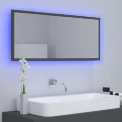 VidaXL Badkamerspiegel LED 100x8,5x37 Cm Acryl Grijs -VIDAL Salle De Bain Winkel 864e6a2079b94ad185eb6865e0fe5b56