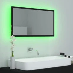 VidaXL Badkamerspiegel LED 80x8,5x37 Cm Acryl Zwart -VIDAL Salle De Bain Winkel 88435b057f874b988f1c5b1b37377f2e