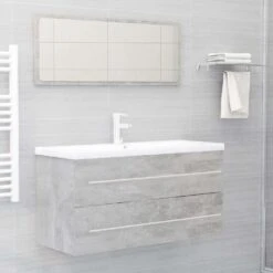 VidaXL Wastafelkast 100x38,5x48 Cm Spaanplaat Betongrijs -VIDAL Salle De Bain Winkel 8b067e5c0b424f9e8de814dd19d68577