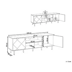 Beliani TV-kast PALMER - Lichte Houtkleur Mdf -VIDAL Salle De Bain Winkel 8f6bdf1349ae4fb9b08d3b3b175857f0