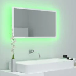 VidaXL Badkamerspiegel LED 80x8,5x37 Cm Acryl Hoogglans Wit -VIDAL Salle De Bain Winkel 9038af4ecfe84a958edd5806843f0de0