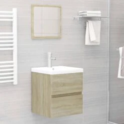 VidaXL Wastafelkast 41x38,5x45 Cm Spaanplaat Sonoma Eikenkleurig -VIDAL Salle De Bain Winkel 9052fd967490414b9d03743e85fc1cb9