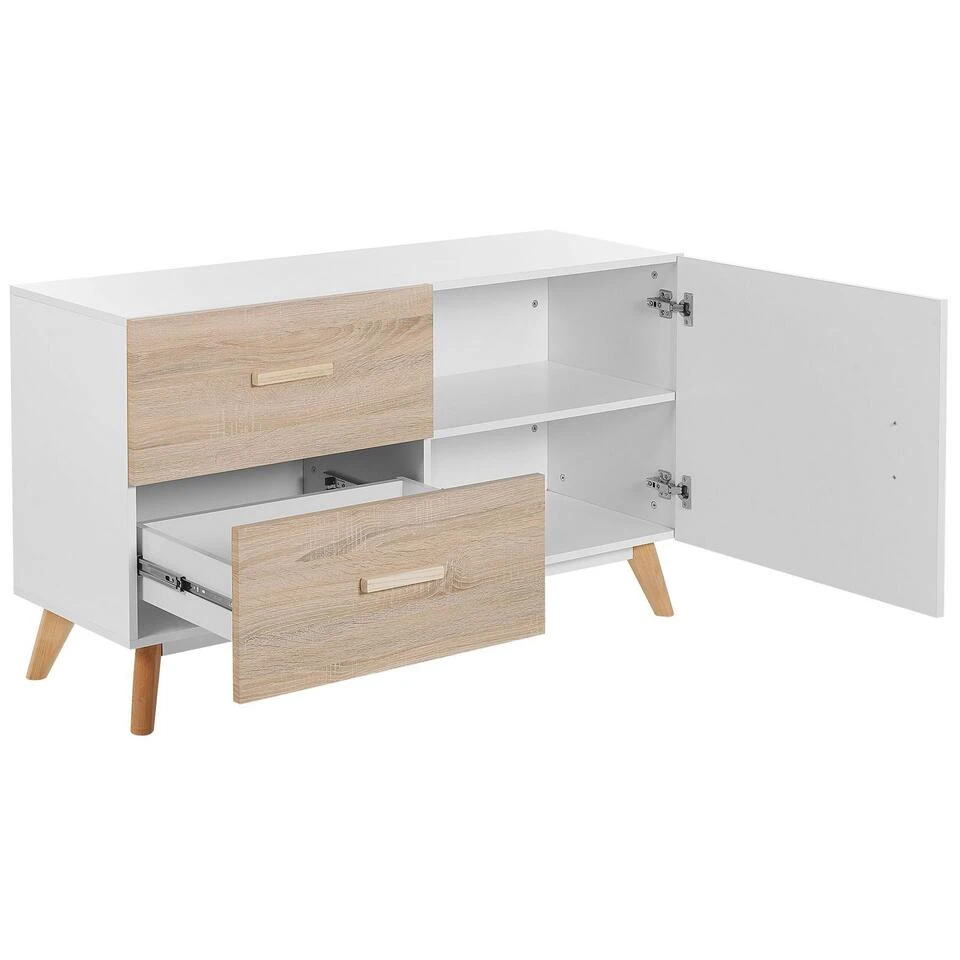 Beliani Sideboard FILI - Lichte Houtkleur Mdf 4 Beliani Sideboard FILI - Lichte Houtkleur Mdf - Afbeelding 4