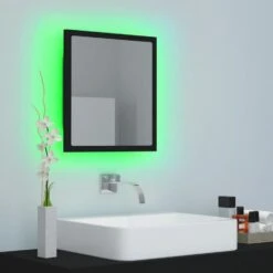 VidaXL Badkamerspiegel LED 40x8,5x37 Cm Acryl Zwart -VIDAL Salle De Bain Winkel 9712a0bfe387471dace26f3c0266d97d