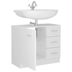 VidaXL Wastafelkast 63x30x54 Cm Spaanplaat Hoogglans Wit -VIDAL Salle De Bain Winkel 97d00d9636f746b5b21a9d5c789ac7c1