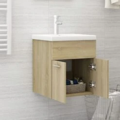 VidaXL Wastafelkast 41x38,5x46 Cm Spaanplaat Sonoma Eikenkleurig -VIDAL Salle De Bain Winkel 9a873b2aa6264ab9b88268be39b07d9d