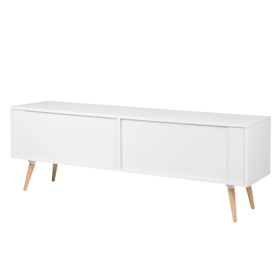 Beliani TV-kast INDIANA - Wit Mdf 4 Beliani TV-kast INDIANA - Wit Mdf - Afbeelding 4
