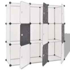 VidaXL Opbergmeubel Met 9 Vakken Zwart En Wit -VIDAL Salle De Bain Winkel a335df857a6a4b568df39d5d49d06daf