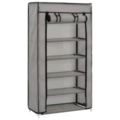 VidaXL Schoenenkast Met Hoes 58x28x106 Cm Stof Grijs -VIDAL Salle De Bain Winkel a33f19a66d7840b8bbc821ab0746f1f2