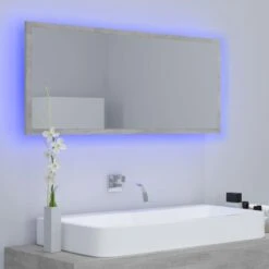 VidaXL Badkamerspiegel LED 100x8,5x37 Cm Acryl Betongrijs -VIDAL Salle De Bain Winkel a69e74c5a49c4bf79811d681620b7328