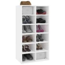 VidaXL Schoenenrek 54x34x100,5 Cm Bewerkt Hout Hoogglans Wit -VIDAL Salle De Bain Winkel a701614fc30849269e7d0e4f0b8c6812