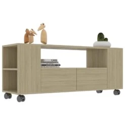 VidaXL Tv-meubel 120x35x48 Cm Bewerkt Hout Sonoma Eikenkleurig -VIDAL Salle De Bain Winkel a8889fb5163e4dd29cd508c2a2518238
