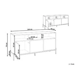 Beliani Sideboard MOINES - Lichte Houtkleur Mdf -VIDAL Salle De Bain Winkel a8c97af185dc49218c8b3d4bf594efa2