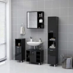 VidaXL Badkamerspiegelkast 62,5x20,5x64 Cm Spaanplaat Hoogglans Zwart -VIDAL Salle De Bain Winkel aacc24fba56049f8a91e3ca04ac8a0fc