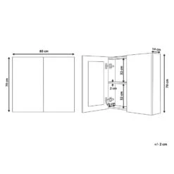Beliani Badkamerkast Met Spiegel NAVARRA - Wit Multiplex -VIDAL Salle De Bain Winkel abd4d75dda6c40f49add75268c838dcc