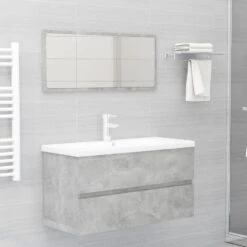 VidaXL Wastafelkast 90x38,5x45 Cm Spaanplaat Betongrijs 6 VidaXL Wastafelkast 90x38,5x45 Cm Spaanplaat Betongrijs -VIDAL Salle De Bain Winkel ac24f759325e4aa1bba24197e196269b