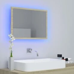 VidaXL Badkamerspiegel LED 60x8,5x37 Cm Acryl Sonoma Eikenkleurig -VIDAL Salle De Bain Winkel ac2ff6dfaee0422f90fafe21079ba827