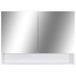 VidaXL Badkamerspiegelkast LED 80x15x60 Cm MDF Wit -VIDAL Salle De Bain Winkel add3ec30769b4f04b02652dca5c60ad9