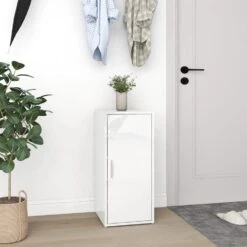 VidaXL Schoenenkast 32x35x70 Cm Spaanplaat Hoogglans Wit -VIDAL Salle De Bain Winkel b108d415bf47402b934764ac2c967230