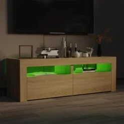VidaXL Tv-meubel Met LED-verlichting 120x35x40cm Sonoma Eikenkleurig 6 VidaXL Tv-meubel Met LED-verlichting 120x35x40cm Sonoma Eikenkleurig -VIDAL Salle De Bain Winkel ba3a0ef181584930904477a0f80cee62