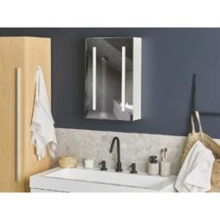 Beliani Badkamerkast Met Spiegel CAMERON - Wit Multiplex -VIDAL Salle De Bain Winkel ba8733722adb4d7594b4435e61bbb3c1