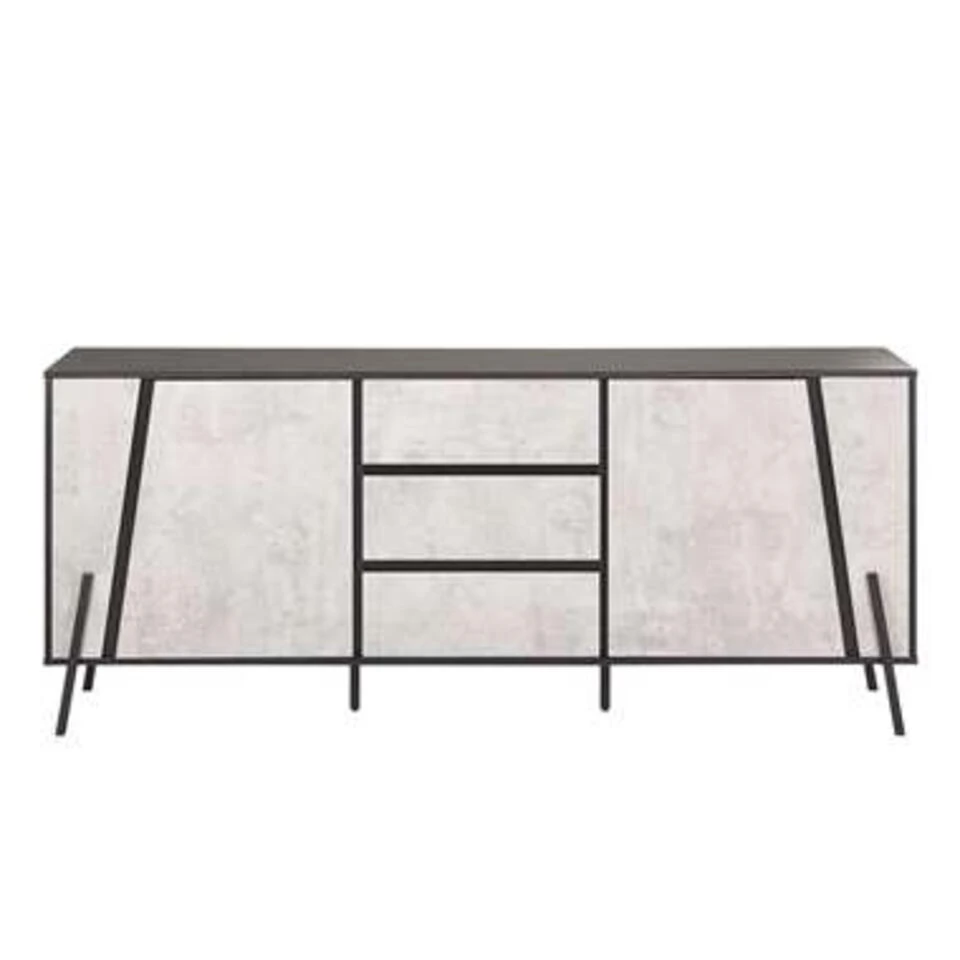 Beliani Sideboard BLACKPOOL - Grijs Spaanplaat 2 Beliani Sideboard BLACKPOOL - Grijs Spaanplaat - Afbeelding 2