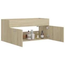 VidaXL Wastafelkast 100x38,5x46 Cm Spaanplaat Sonoma Eikenkleurig -VIDAL Salle De Bain Winkel be93dcfee7724b85af02fc314289276e