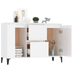 VidaXL Dressoir 104x35x70 Cm Spaanplaat Hoogglans Wit -VIDAL Salle De Bain Winkel bfb34148e99e4efaa9750923f05b9222