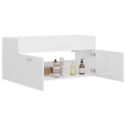 VidaXL Wastafelkast 100x38,5x46 Cm Spaanplaat Hoogglans Wit -VIDAL Salle De Bain Winkel c04e2b2a421743f2ae7dd9d51660248b