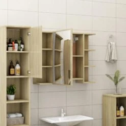 VidaXL Badkamerspiegelkast 80x20,5x64 Cm Spaanplaat Sonoma Eikenkleur -VIDAL Salle De Bain Winkel c15c0c786b964b66b8c5f5ff0e8fc41a
