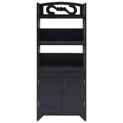 VidaXL Badkamerkast 46x24x116 Cm Paulowniahout Zwart -VIDAL Salle De Bain Winkel c1e61def18af4992a76bcdd7792b1217