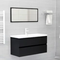 VidaXL Wastafelkast 90x38,5x45 Cm Spaanplaat Zwart -VIDAL Salle De Bain Winkel c2c5aea4ec364c748696215861c01c46