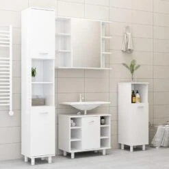 VidaXL Badkamerkastje 30x30x95 Cm Spaanplaat Hoogglans Wit -VIDAL Salle De Bain Winkel c706a86d4959474295fc9d18733f6a53