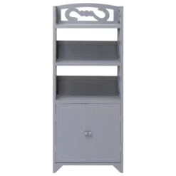 VidaXL Badkamerkast 46x24x116 Cm Paulowniahout Grijs -VIDAL Salle De Bain Winkel ca75285c76a74aba8a94db0db041c0fd