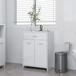 VidaXL Badkamerkast 60x33x80 Cm Spaanplaat Hoogglans Wit -VIDAL Salle De Bain Winkel cc34d63075a84f3d9eaae4e367d4e0a8