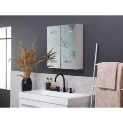 Beliani Badkamerkast Met Spiegel TALAGAPA - Wit Multiplex -VIDAL Salle De Bain Winkel ccc34aef241c47ffb9494398945fa978