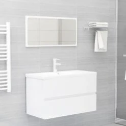 VidaXL Wastafelkast 80x38,5x45 Cm Spaanplaat Hoogglans Wit -VIDAL Salle De Bain Winkel cd80ff0822af463ea9055cef71aaa963