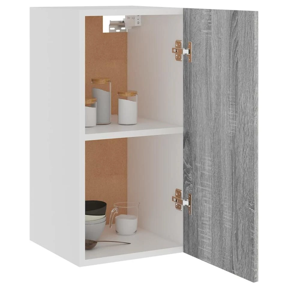VidaXL Hangkast 29,5x31x60 Cm Bewerkt Hout Grijs Sonoma Eikenkleurig 4 VidaXL Hangkast 29,5x31x60 Cm Bewerkt Hout Grijs Sonoma Eikenkleurig - Afbeelding 4