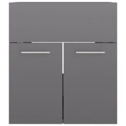 VidaXL Wastafelkast 41x38,5x46 Cm Spaanplaat Hoogglans Grijs -VIDAL Salle De Bain Winkel cf07a93849264973bb701cedd4fedbc2