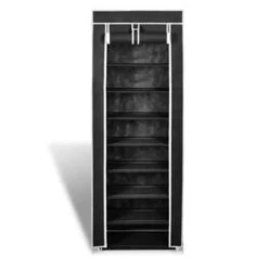 VidaXL Schoenenkast Met Hoes 57x29x162 Stof Zwart -VIDAL Salle De Bain Winkel d2774d9d92cf48928f535d094a4cae07