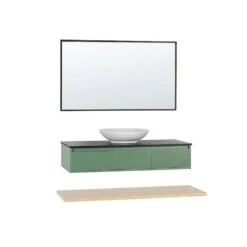 Beliani Badkamerkast Met Spiegel ZARAGOZA - Groen Mdf -VIDAL Salle De Bain Winkel d293d11c846647a4beec5c0c8a8c0099