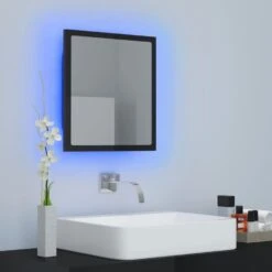 VidaXL Badkamerspiegel LED 40x8,5x37 Cm Acryl Hoogglans Zwart -VIDAL Salle De Bain Winkel d37caaa4df7a4f65ab02cba041544b5c