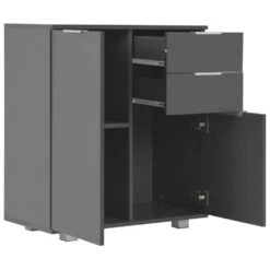 VidaXL Dressoir 71x35x80 Cm Spaanplaat Hoogglans Grijs -VIDAL Salle De Bain Winkel d3b34286a1ee4409828fcbfdbec6a9fe